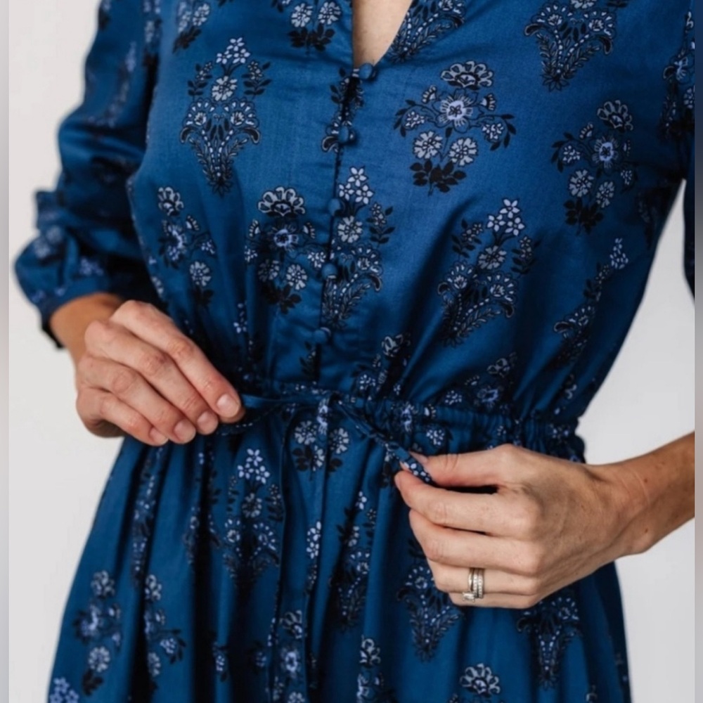 NWT Baltic Born Mira Floral Midi Dress In Deep Blue
Print Elegant 100% Cotton - Picture 4 of 8